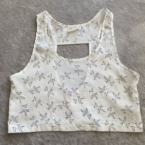 White Bird Print Women's Top